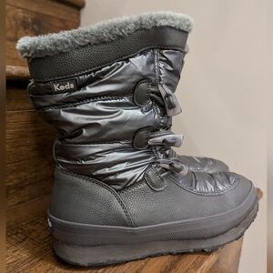 Keds Women's Powder Puff Waterproof Snow Boot Size 9 Silver gray